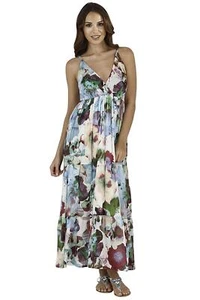 Vestido de verano cruzado de algodón pistacho D828 púrpura - Imagen 1 de 1