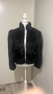Princess Caravelle Black Rabbit Fur Children’s Size 14 - Picture 1 of 6