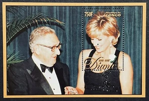 CONGO PRINCESS DIANA & HENRY KISSINGER MEMORIAL STAMPS SOUVENIR SHEET MNH 1998 - Picture 1 of 1