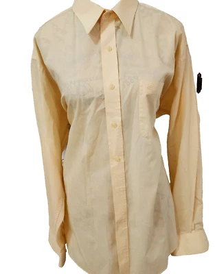 PIERRE CARDIN orange button down shirt- size 17 (34/36) - Image 1 of 4