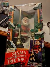 Vtg 1994 Mr. Christmas Santa Claus Lighted Animated Tree Top Topper w/ Box Works