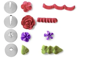 Wilton 102 104 224 352 Petal & Leaf Nozzles Icing Tip Nozzles Tube Uncarded - Picture 1 of 12