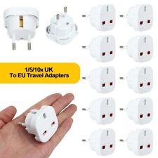 Power Charger UK to EU Converter Socket Plug Outlet Connector Travel Adapter