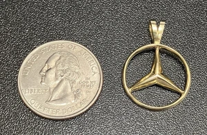 Vintage 14k Gelbgold Mercedes Benz Charm Anhänger, gestempelt 14K, 3 Gramm - Bild 1 von 5