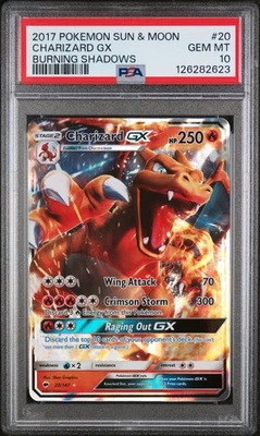 2017 POKEMON SUN & MOON BURNING SHADOWS #20 CHARIZARD GX PSA 10 - Image 1 of 4
