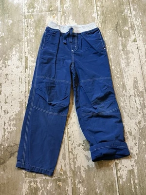 J. Khaki Solid Blue Winter Warm Fully Lined Long Pants Elastic Waist Boys 7 - Image 1 of 4