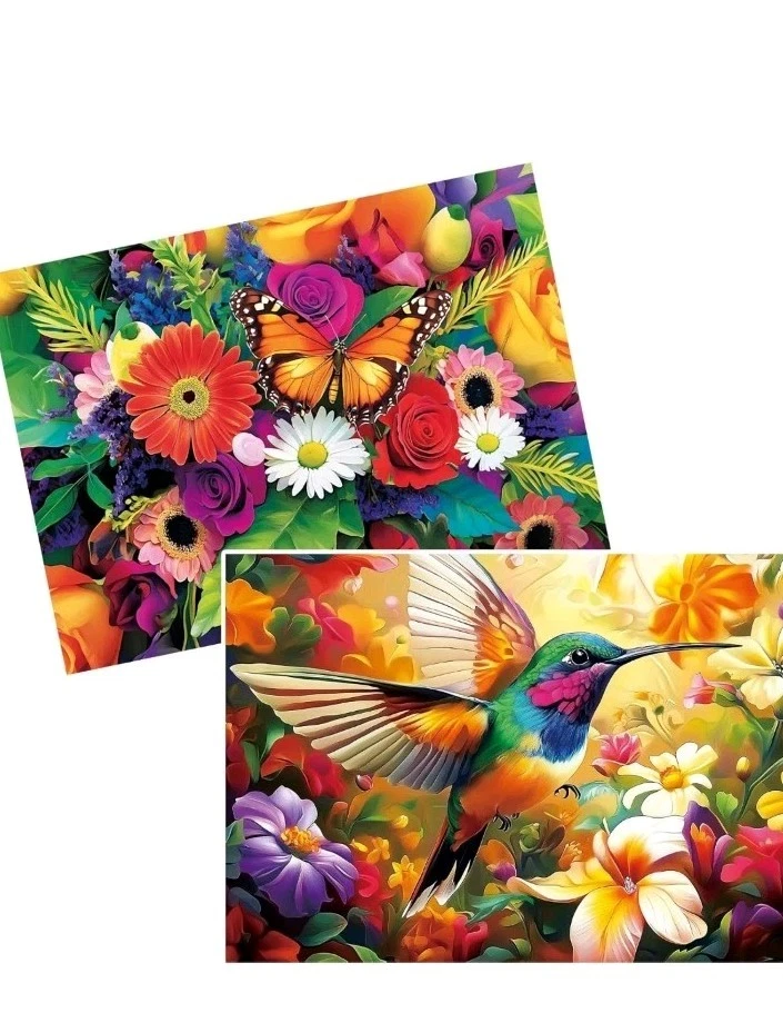 Pack de 2 500 Piezas Rompecabezas para Adultos, Flor Colibrí 500 Piezas...  Foto 1 de 4