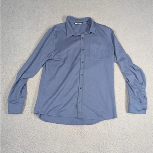 Travis Mathew Button-Up Shirt Mens Large Heather Blue Long Sleeve Casual - Picture 1 of 6