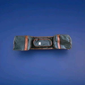 Green Nylon Saddle Bag Brown Trim Made USA - Picture 1 of 4