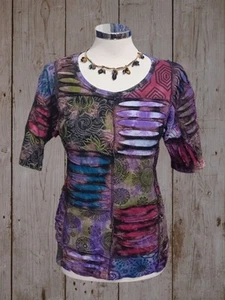 Beautiful Fair Trade GRINGO Cotton Patchwork T-Shirt - Medium (N752-TV5) - Picture 1 of 2