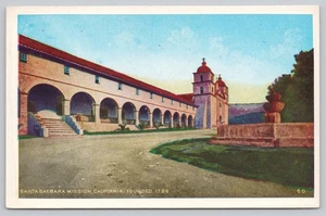 White Border Postcard Santa Barbara Mission California - Picture 1 of 2