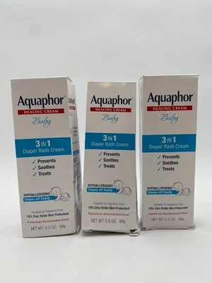 Aquaphor Crema Curativa 3 en 1 Crema para Dermatitis del Pañal 3.5 OZ - Lote de 3 Foto 1 de 4