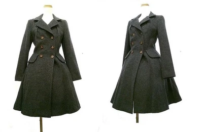 Used Vivienne Westwood 3D Design Double Orb Button Drape Coat Women Size 2  - Image 1 of 4