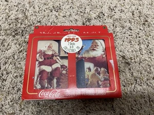 Tarjetas de juego Coca Cola Santa Claus vintage 1995 hechas en EE. UU. Navidad NUEVO - Imagen 1 de 6