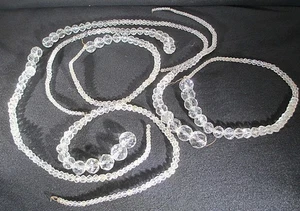 Lote de 7 cuerdas de 65 cuentas de araña geodésica facetadas vintage - (455 en total) - Imagen 1 de 5