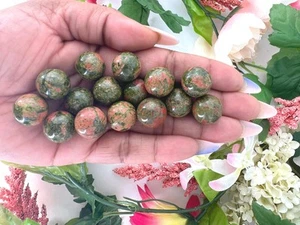 Mini unakite sphere - natural unakite crystal ball - 0.6" unakite polished - Picture 1 of 9