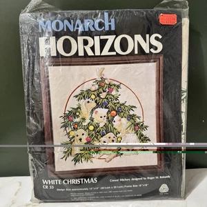 Vintage Monarch Horizons White Christmas Crewel Kit CR 33 Roger Reinardy Neu in Verpackung selten - Bild 1 von 5