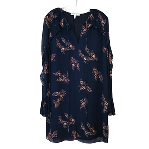 Derek Lam 10 Crosby Floral Long Sleeve Dress Size 10 Blue Pink Bell Sleeve - Picture 1 of 8