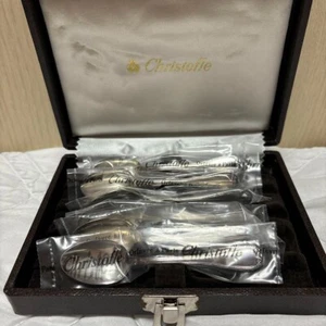 Christofle Malmaison Rare Coffee 3.9" Set of 6 Spoons Gift From Japan - Picture 1 of 10