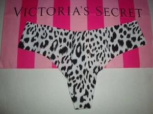 NEW VICTORIA'S SECRET NO-SHOW THONG PANTY WHITE CHEETAH ANIMAL PRINT SIZE XL - Picture 1 of 2