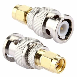 2x SMA Mâle Vers Mâle BNC Convertisseur Adaptateur Plaqué Or Vendeur UK - Photo 1/3