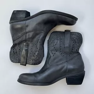 Botines de cuero para mujer Guess Western en negro talla 5 - Imagen 1 de 16