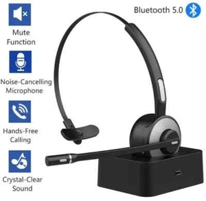 Wireless-Headset YAMAY Mit Geräuschunterdrückung Mikrofon Kabellose Kopfhörer PC - Bild 1 von 12