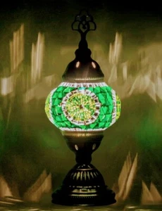 Mosaiklampe Große L 11×9 Handgefertigt Orientalisch Mosaik Glass .Grün farbige - Bild 1 von 5