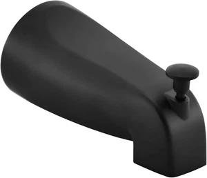 Slip Fit Tub Spout with Pull-Up Diverter for 1/2 Inch Copper Tube, Matte Black - Picture 1 of 12