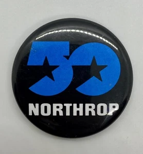 Vintage 1989 Northrop Aircraft Inc 50th Anniversary Button Pin Back s7 - Bild 1 von 3