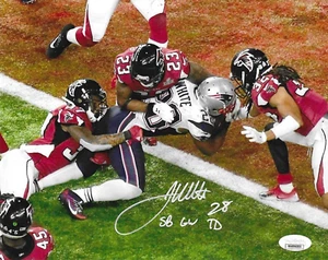 James White New England Patriots Autografiado Inscrito SB GW TD 8x10 PhotoJ SA - Imagen 1 de 1