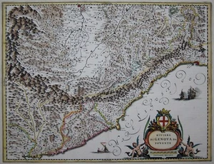 Riviera di Genova from Ponente - Joan Blaeu 1669 - Rare map - Nice, Genoa, Nice - Picture 1 of 3