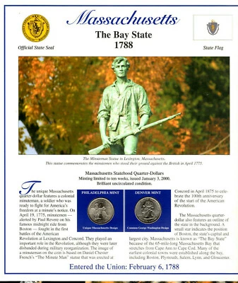 Massachusetts Quarters P&D 2000 (Postal Panel Collection) PCS - Image 1 of 2