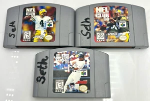 LOT 3 NFL QB Club 98 99, All-Star Baseball 99 AUTHENTIC TESTED Nintendo 64 N64 - Picture 1 of 4
