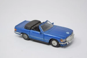 Vintage MC Toy BLUE Mercedes Benz 500SL Convertible Diecast Toy Car 1:39 No Roof - Picture 1 of 6