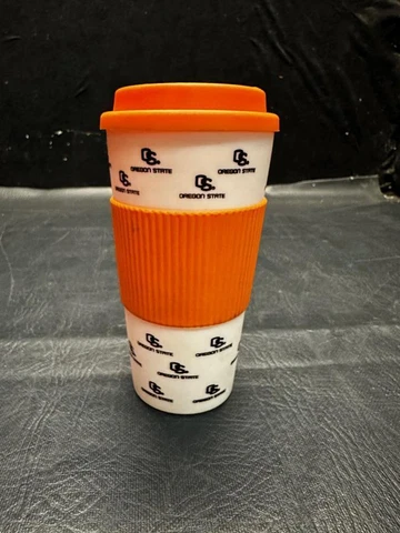 Oregon State Beavers 16 Oz Hot/Cold Plastic Tumbler Travel Cup Mug Spill Proof Cover