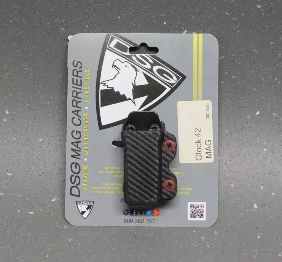 DSG Arms Graphite Black IWB OWB Magazine Carrier Glock 42 .380 Auto Mag Pouch