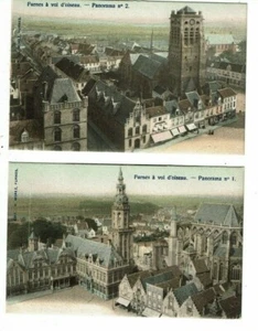 CPA-2 Cartes postales-Belgique Furnes à vol d'oiseau Panorama 1 et 2 1903-VM2971 - Photo 1/2