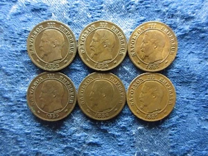 FRANCE 2 CENTIMES A 1853-1855d,a, 1856, 1857 KM776.1 (6) - Picture 1 of 2