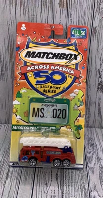 Matchbox Across America 50th Birthday Series Extended Ladder Fire Truck Diecast - Image 1 of 4