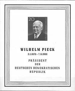 GERMANY (DDR) - 1960 MNH "President Of DDR - WILHELM PIECK" Souvenir Sheet ! - Picture 1 of 1