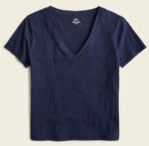 J. Crew NWT New Vintage Cotton V-Neck T-Shirt - Navy - Size Medium - Picture 1 of 3