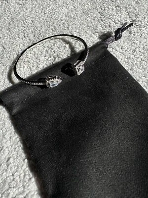 Totalmente Nuevo Brazalete Ajustable Plata Lindo Diseño Piedras de Circonio Cúbico + Bolsa Foto 1 de 4