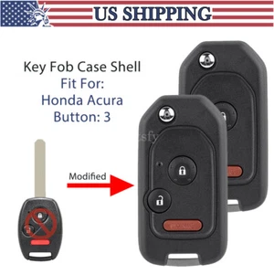 2 llaveros abatibles modificados estuche remoto para Honda Accord Civic CRV ajuste polit - Imagen 1 de 10