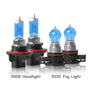 FOR GMC Yukon 2007-2014 Halogen Headlight High/Low Beam + Fog Light Bulbs 4200K - Picture 1 of 30
