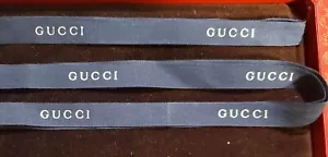 Gucci ~ 2 Yards (72 Inches) Blue/Silver .63" Width Cotton Jacquard Ribbon - Picture 1 of 3