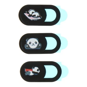 3 pièces housse de caméra diapositive motif panda protection de la vie privée couverture de webcam diapositive - Photo 1/12