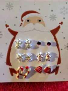 NEW 6PK OF XMAS EARRINGS - Picture 1 of 1