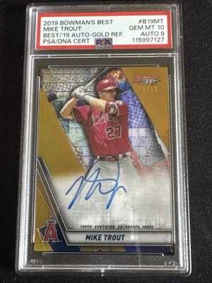 2019 Bowman’s Best Mike Trout Auto Gold /50 PSA 10 Angels (pop 2) - Image 1 of 2