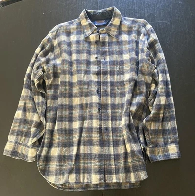 Vintage Pendleton Wool Shirt Adult XL Yellow Plaid Mens 60s Fair - Image 1 of 4